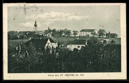 AK St. Agatha /Ob. Öst., Ortspartie