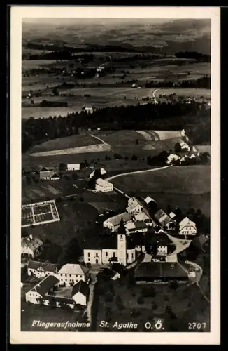 AK St. Agatha, Fliegeraufnahme vom Dorf