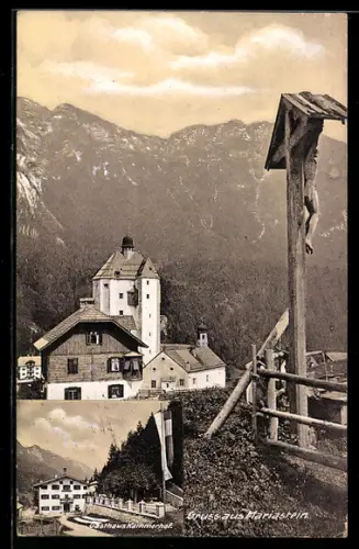 AK Mariastein, Gasthaus Kammerhof, Wegekreuz