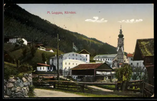 AK Maria Luggau /Kärnten, Ortspartie mit Kirche