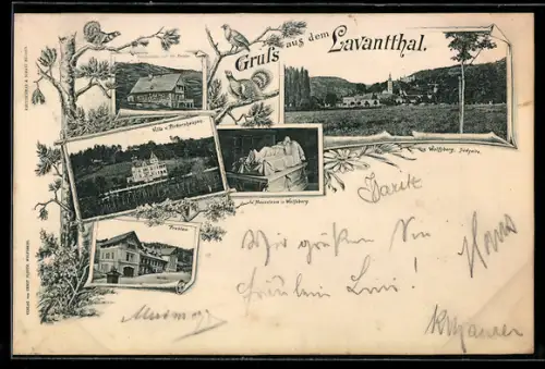 AK Wolfsberg /Lavantthal, Touristenhaus auf der Koralpe, Mausoleum, Villa von Pirkershausen