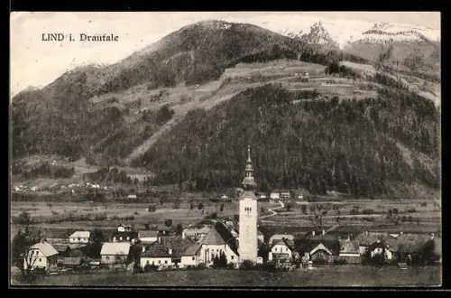 AK Lind im Drautale, Teilansicht mit Kirche