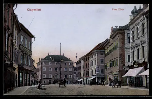 AK Klagenfurt, Alter Platz mit Geschäften
