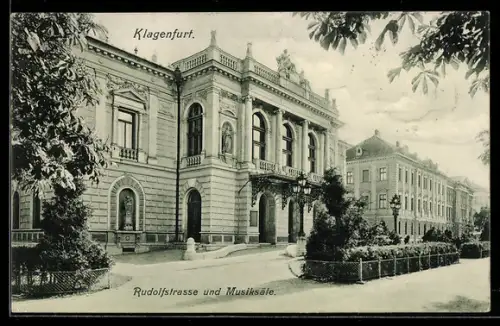 AK Klagenfurt, Rudolfstrasse und Musiksäle