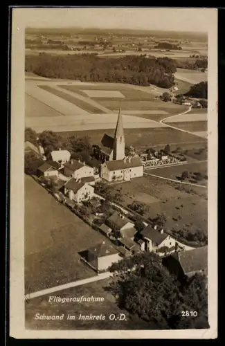 AK Schwand im Innkreis, Fliegeraufnahme mit Kirche