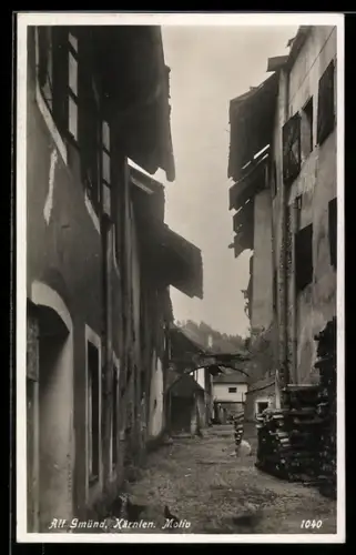 AK Gmünd /Kärnten, In einer Altstadtgasse