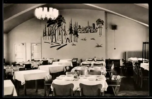 AK Templin, FDGB-Erholungsheim Aufbau, Speisesaal