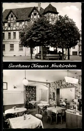 AK Neukirchen, Gasthaus Krauss am Marktplatz, Innenansicht