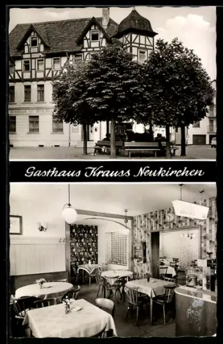 AK Neukirchen, Gasthaus Krauss, Innenansicht