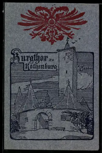 Künstler-AK Rothenburg o. Tauber, Burgtor