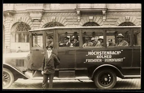 AK Köln, Reisebus der Kölner Fremden-Rundfahrt Höchstenbach