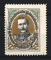Reklamemarke Berlin, Deutsch-Nationaler Kolonialverein, Porträt eines Offiziers