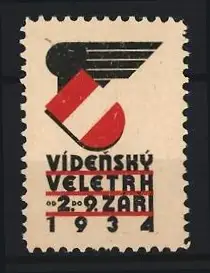 Reklamemarke Wien, Vídenský Veletrh 1934, Flügel und Schild