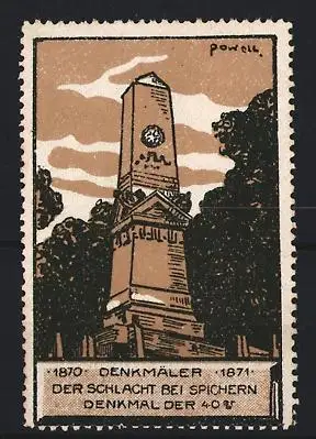 Reklamemarke Spichern, Denkmal der Schlacht 1870-1871, Denkmal der 40er