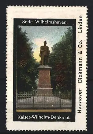 Reklamemarke Wilhelmshaven, Kaiser-Wilhelm-Denkmal, Statue