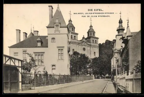 AK Malmedy /Eifel, Julius-Steinbach-Strasse, Kirche