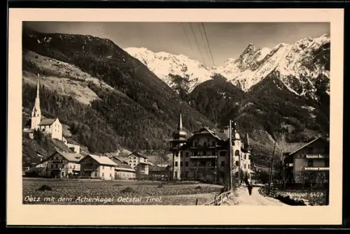 AK Oetz /Oetztal, Ort mit dem Acherkogel