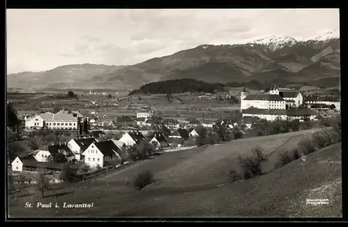 AK St. Paul i. Lavanttal, Panorama mit Stift und Ort