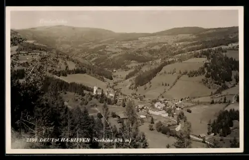 AK Deutsch-Griffen, Panorama mit Ort aus der Vogelschau