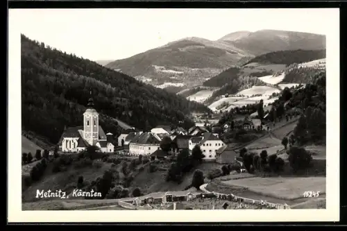 AK Metnitz /Kärnten, Ortsansicht und Talblick