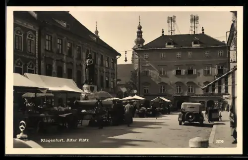 AK Klagenfurt, Alter Platz mit Marktbetrieb
