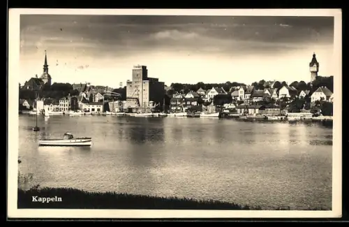 AK Kappeln, Stadtansicht mit Kirche, Speicher und Wasserturm