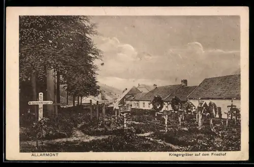 AK Allarmont, Kriegergräber auf dem Friedhof