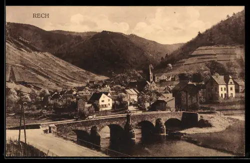 AK Rech, Brücke, Dorfansicht, Weinberge
