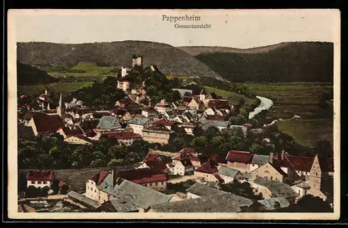 AK Pappenheim, Gesamtansicht mit Ruine