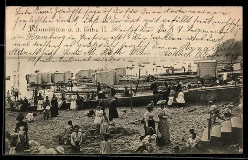 AK Neumühlen a. d. Elbe, Strandpartie