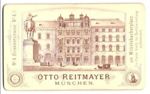 Fotografie Otto Reitmayer, München, Briennerstrasse 4, Geschäftsgebäude am Wittelsbacherplatz