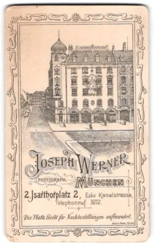 Fotografie Joseph Werner, München, Isarthorplatz 2, Geschäftsgebäude in der Aussenansicht