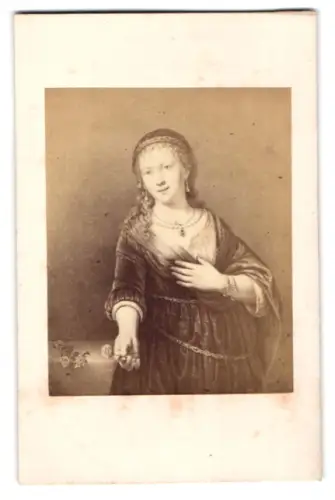Fotografie Gemälde Portrait der Saskia, Gemahlin von Rembrandt