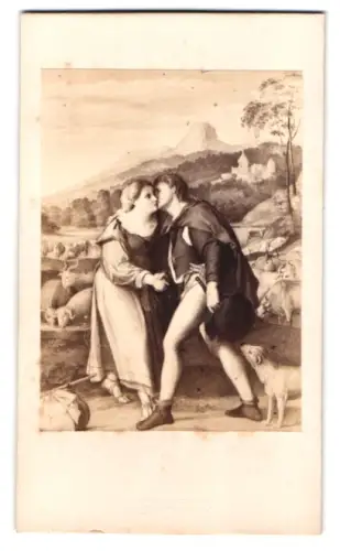 Fotografie Gemälde Jacob und Rahel, Begegnung von Giorgione
