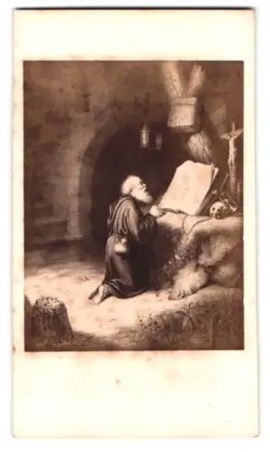 Fotografie Gemälde Der Eremit von Gerard Dow