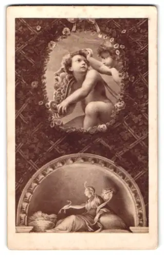 Fotografie Gemälde Die Knaben mit dem Mascaron in der Lünette der Erde von A. Correggio