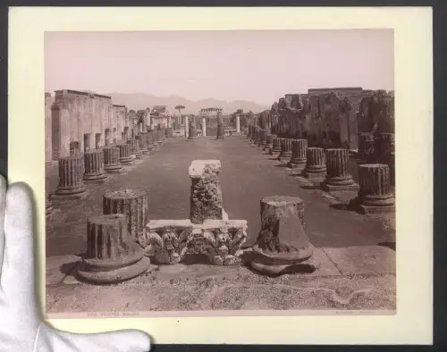 Fotografie G. Sommer, Napoli, Ansicht Pompei, Basilica, Ruinen, Grossformat 31 x 24cm