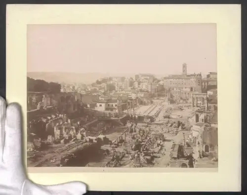Fotografie unbekannter Fotograf, Ansicht Roma, Foro Romano dal Palatino, Grossformat 31 x 24cm