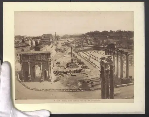 Fotografie unbekannter Fotograf, Ansicht Roma, Foro Romano dall`alto del Campidoglio, Grossformat 31 x 24cm