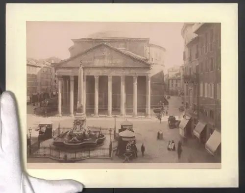 Fotografie unbekannter Fotograf, Ansicht Roma, Pantheon di Agrippa Innalzatoda Marco Agrippa, Grossformat 31 x 24cm