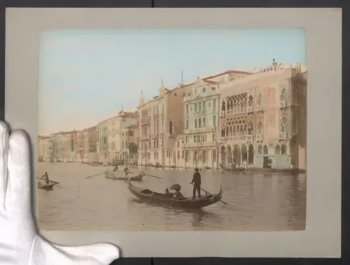 Fotografie unbekannter Fotograf, Ansicht Venedig, Canale Grande e Pal. Ca d`Oro, Koloriert, Grossformat 32 x 24cm