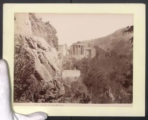 Fotografie unbekannter Fotograf, Ansicht Tivoli, Tempio di Vesta, Grossformat 31 x 24cm