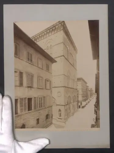 Fotografie unbekannter Fotograf, Ansicht Firenze, Chiesa di Or S. Michele, Grossformat 31 x 24cm