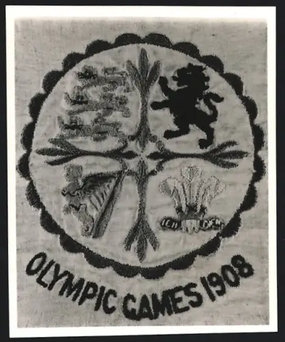Fotografie Olympia-Aufnäher der Olympischen Spiele 1908 in London