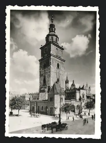 Fotografie Kolowca Stanislaw, Krakow, Ansicht Krakau, Partie am Rathaus