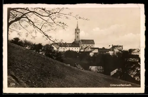 AK Unterweissenbach, Blick zur Kirche