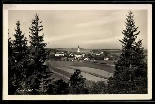 AK Pischelsdorf, Panorama mit Kirche und Feldern