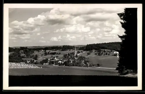 AK Suben, Rossbach, Ortsansicht mit Kirche