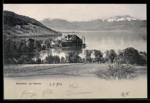 AK Kammer am Attersee, Schloss gegen die Berge
