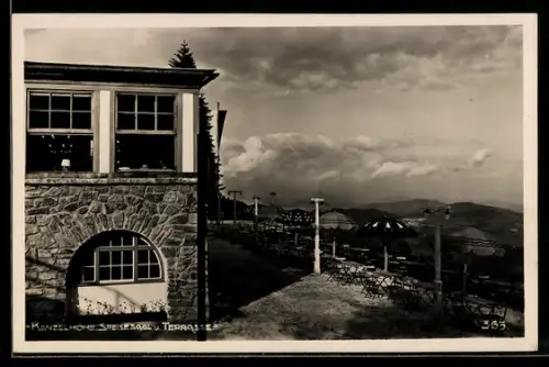 AK Annenheim am Ossiachersee, Speisesaal und Terrasse, Kanzelbahn Berggasthaus